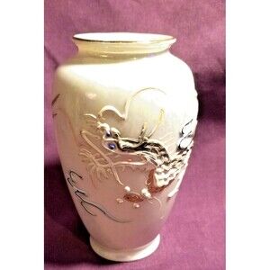 Vintage Dragonware Lusterware  Vase 5 inch Blue eyed Dragon